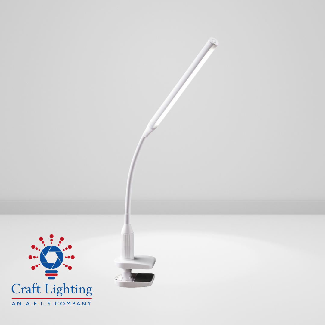 Solaris Gooseneck Light - White (Table & Soft Clamp)