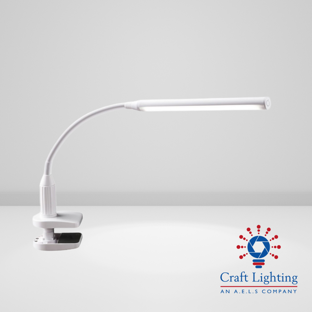 Solaris Gooseneck Light - White (Table & Soft Clamp)