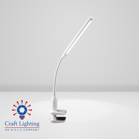 Solaris Gooseneck Light - White (Table & Soft Clamp)