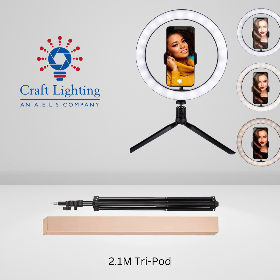 10" Ring Light - Table Stand (Optional Floor Tri-Pod)
